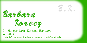 barbara korecz business card